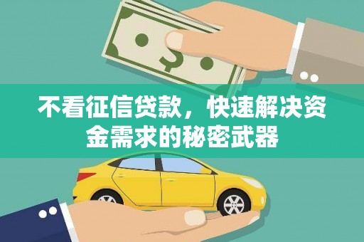 永德不看征信贷款，快速解决资金需求的秘密武器