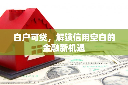 安吉白户可贷，解锁信用空白的金融新机遇