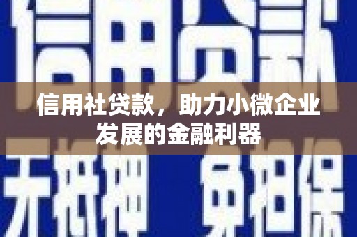 安陆信用社贷款，助力小微企业发展的金融利器